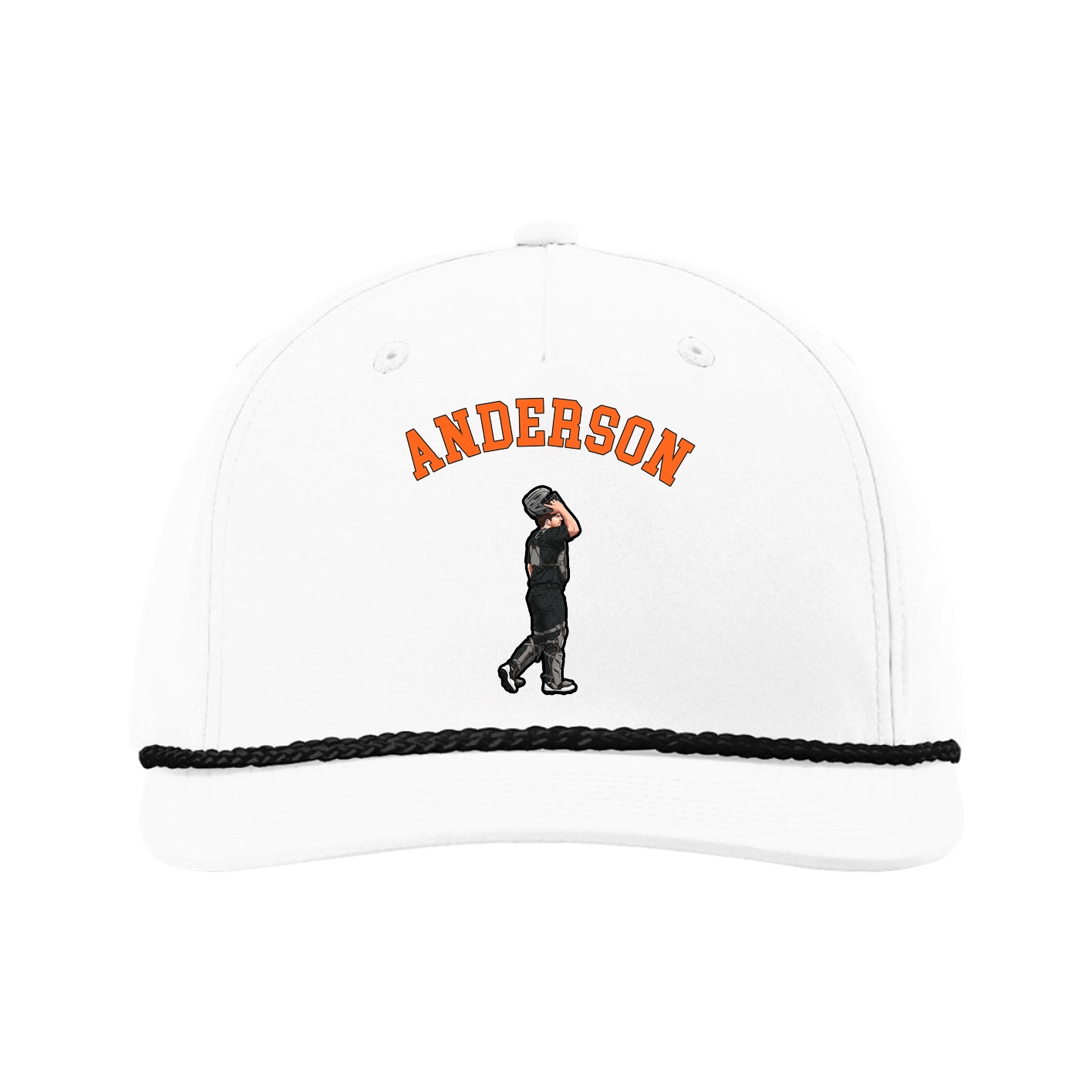 Five-Panel Classic Rope Cap — Shirsey Arch in White
