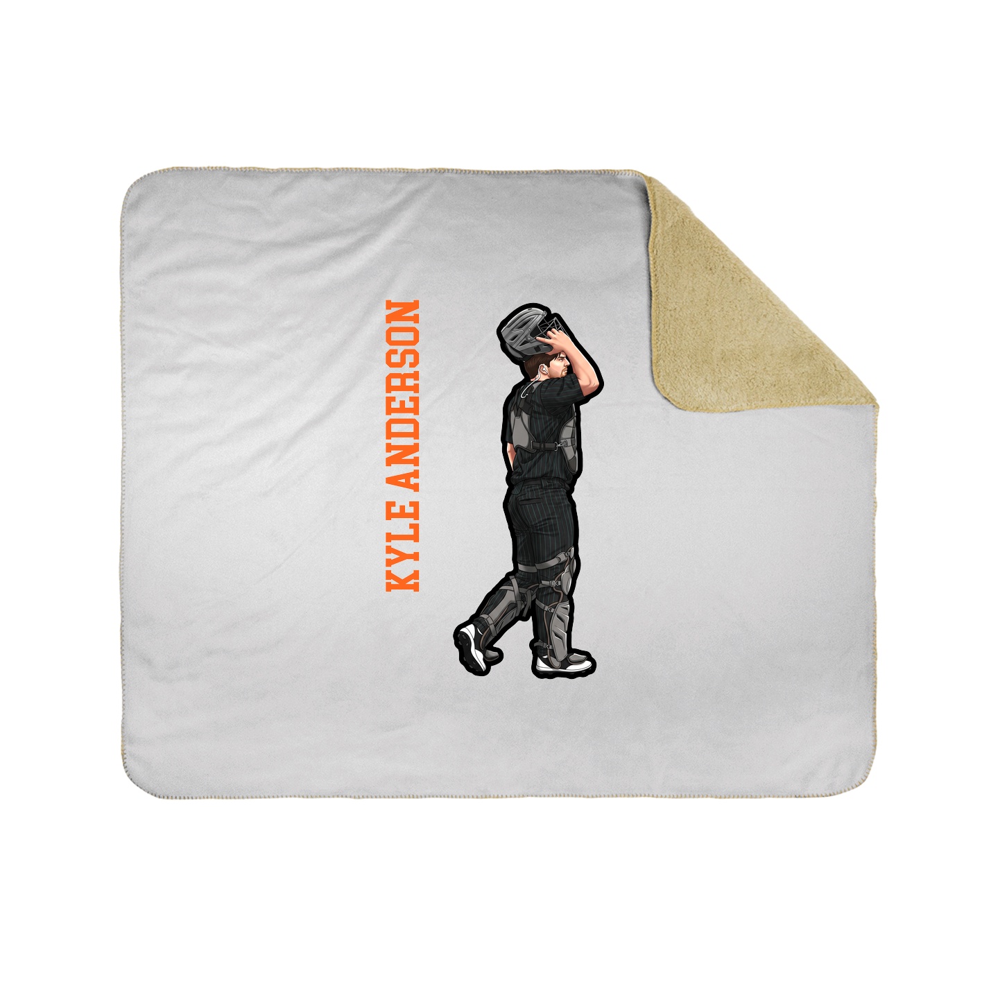 Throw Blanket — Name Vertical in White
