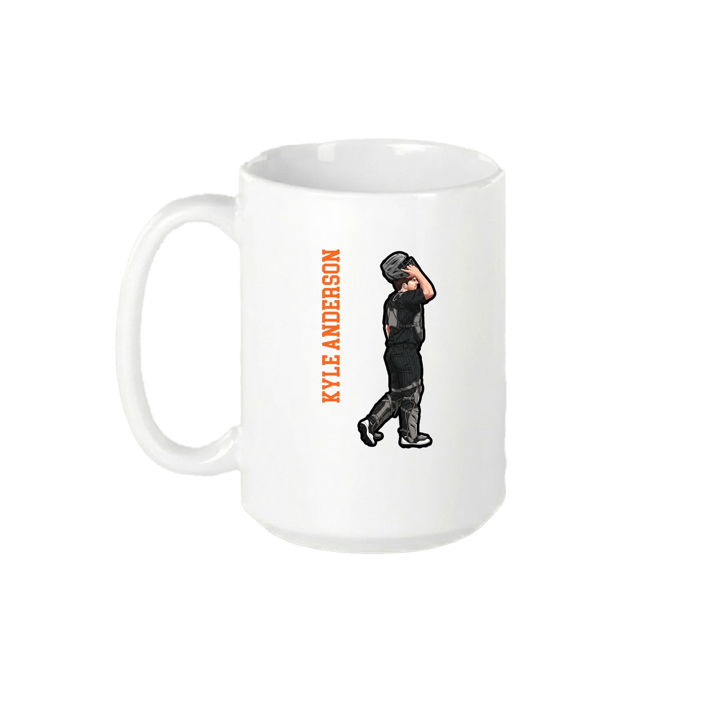 15oz Coffee Mug — Name Vertical in White