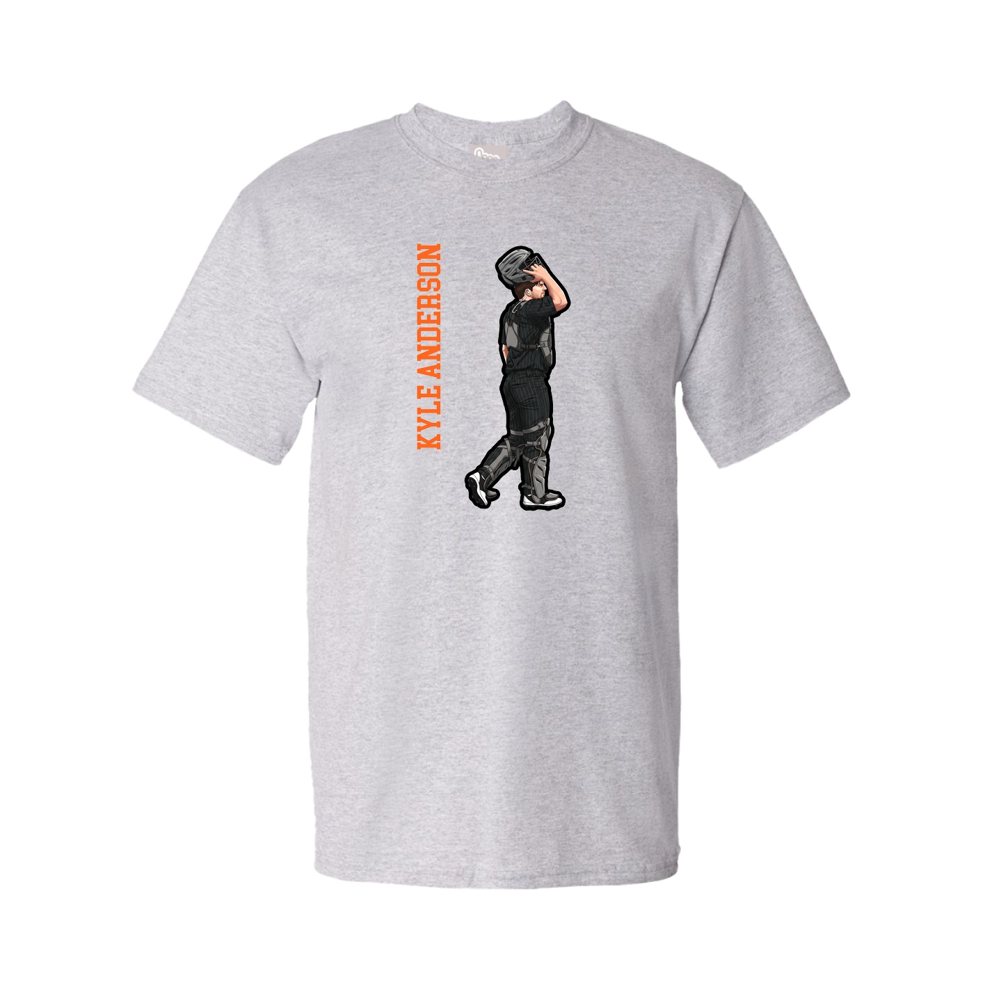 Tee — Name Vertical in Grey