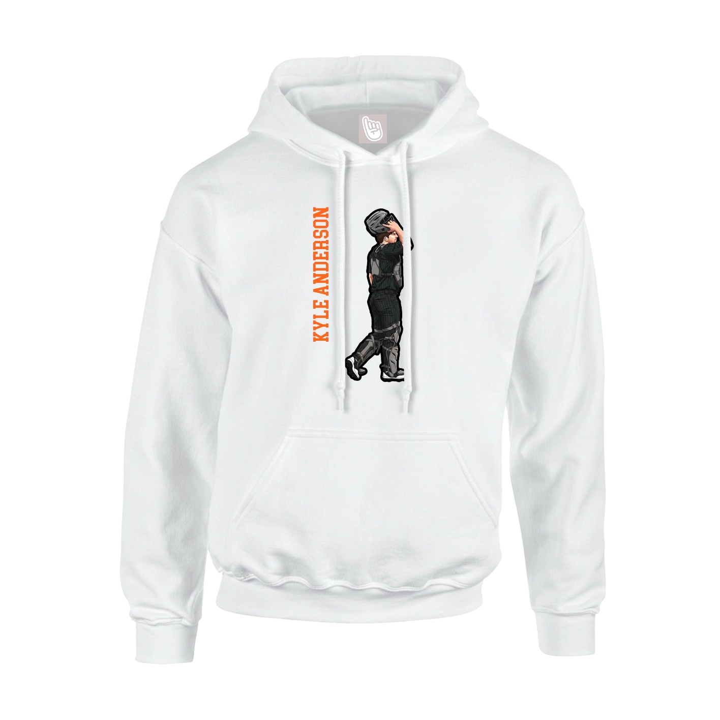 Youth Hoodie — Name Vertical in White