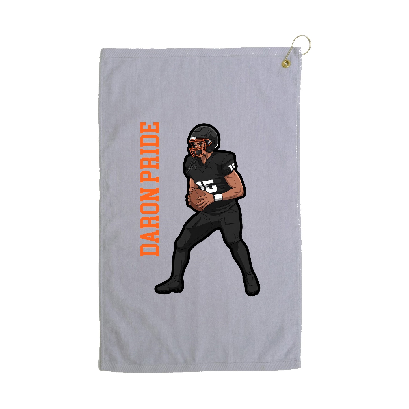 Golf Towel — Name Vertical in Grey