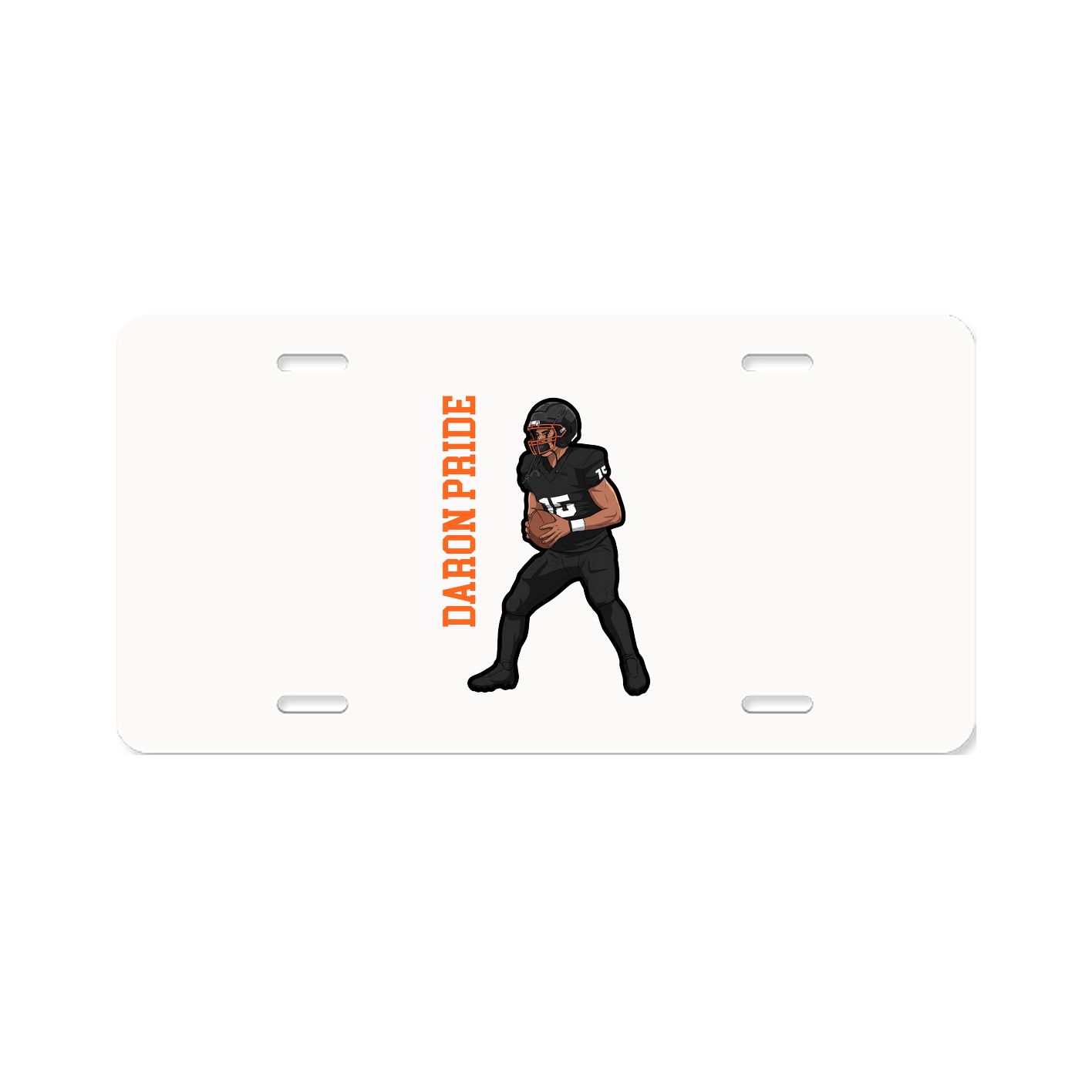 License Plate — Name Vertical in Classic