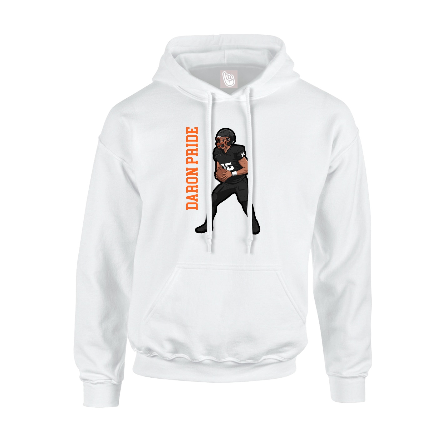 Hoodie — Name Vertical in White