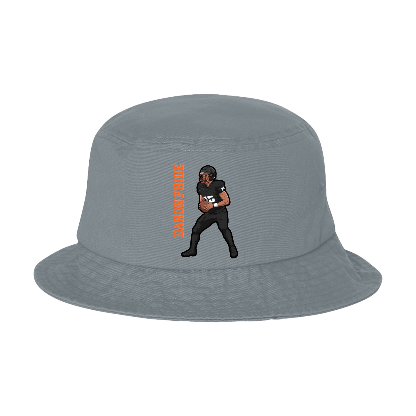 Bucket Cap — Name Vertical in Grey