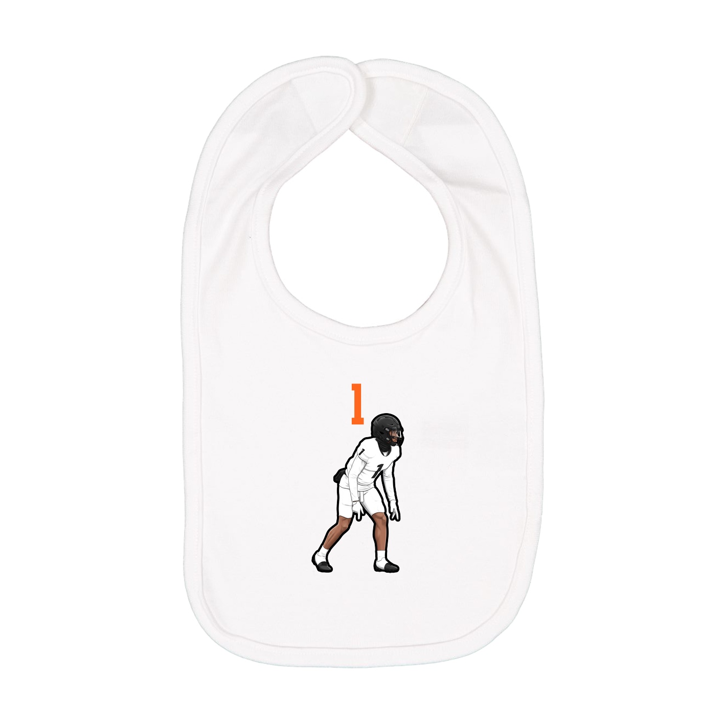 Infant Bib — Number Top in White