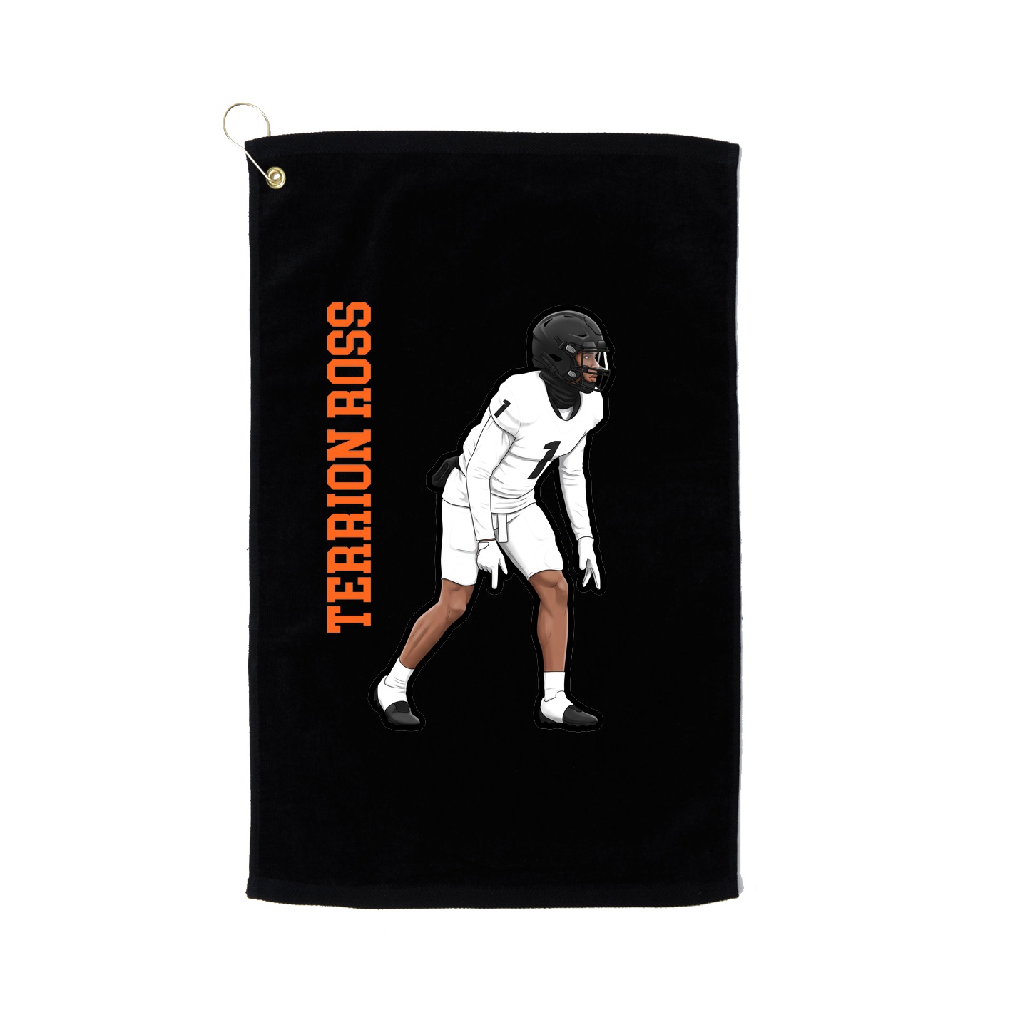 Golf Towel — Name Vertical in Black