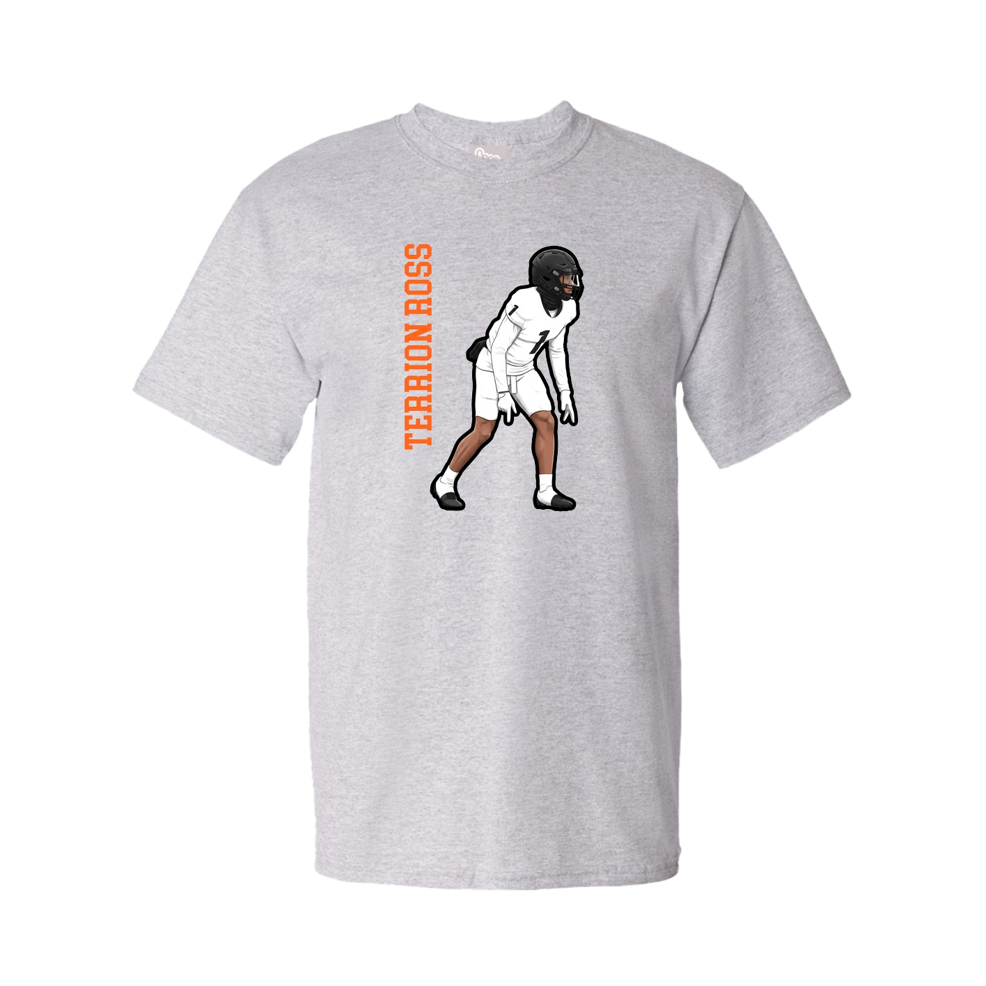 Tee — Name Vertical in Grey