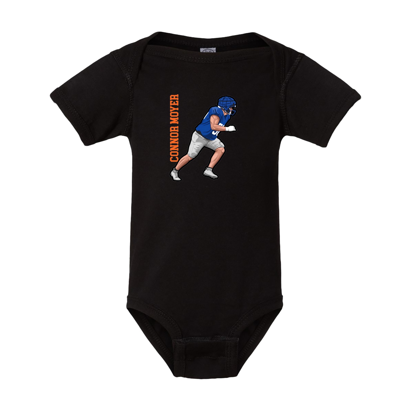 Baby Onesie — Name Vertical in Black