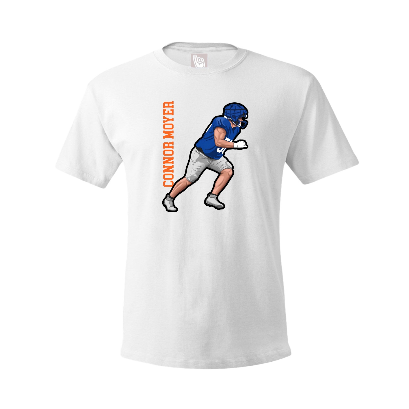 Tee — Name Vertical in White