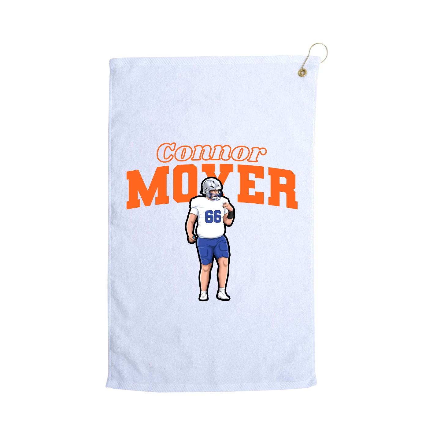 Golf Towel — Name Arch in White
