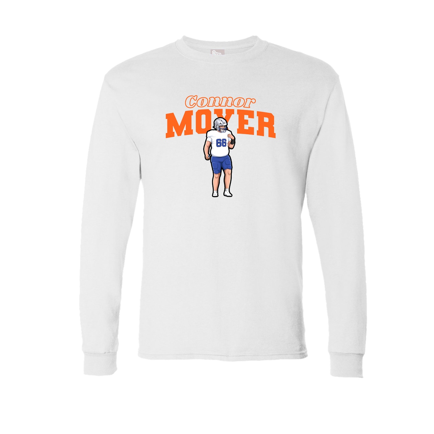 Long Sleeve Tee — Name Arch in White