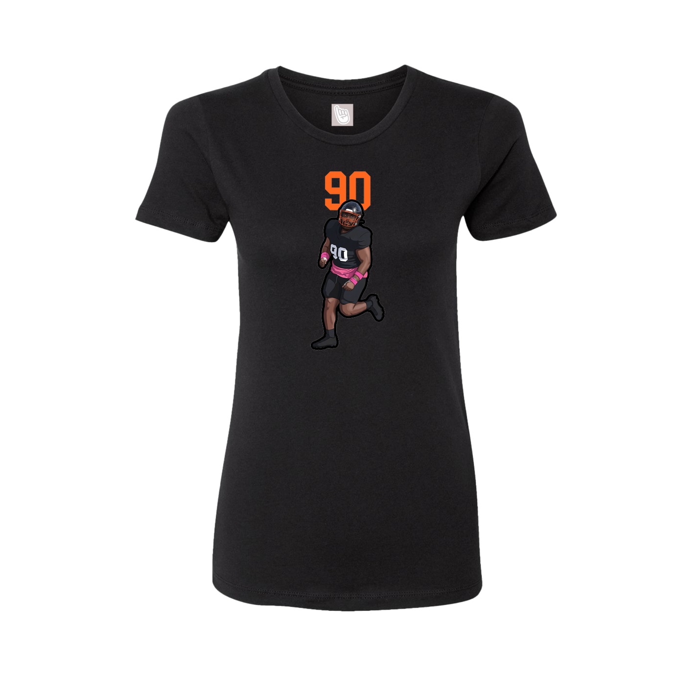 Fitted Women's Tee — Number Top in Black
