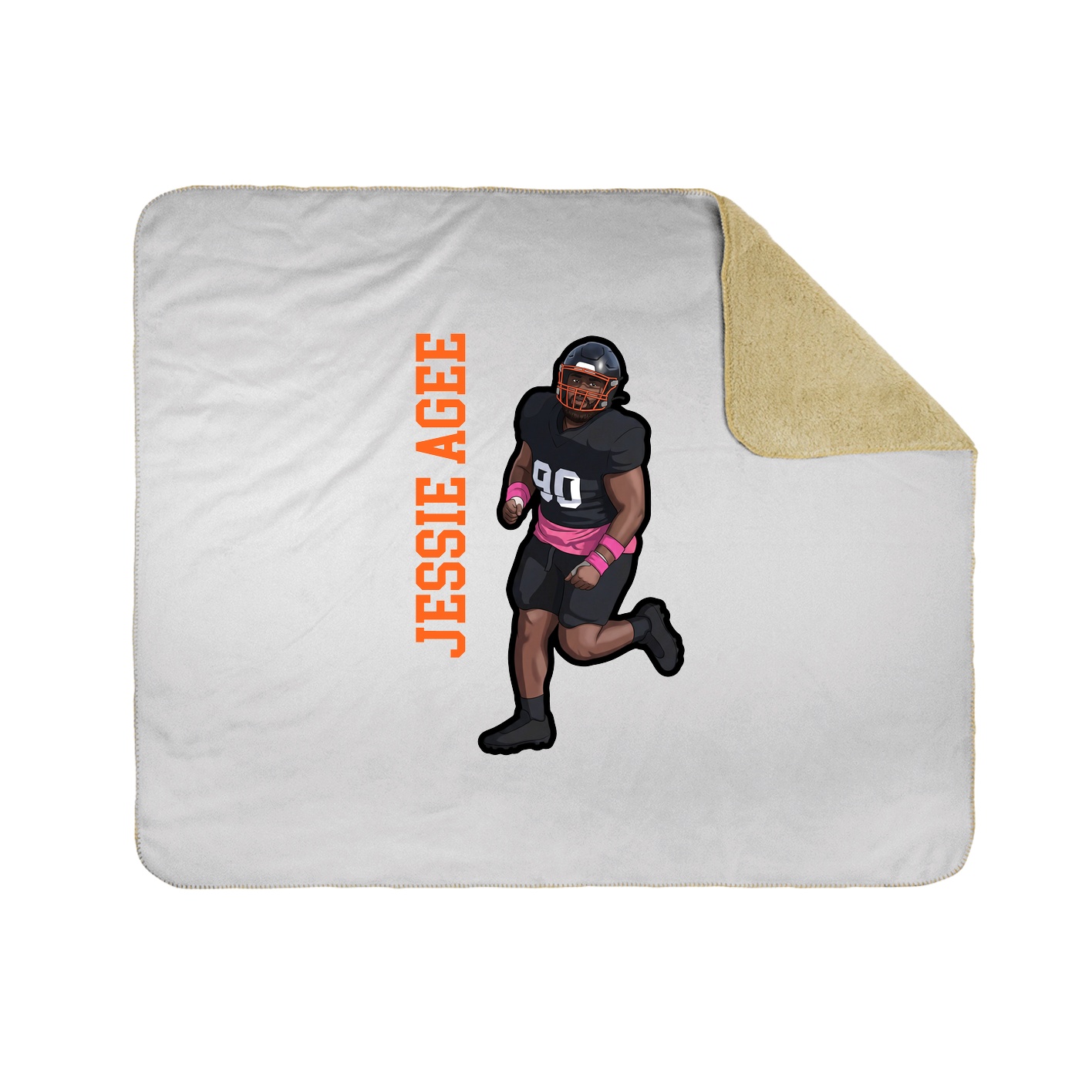 Throw Blanket — Name Vertical in White