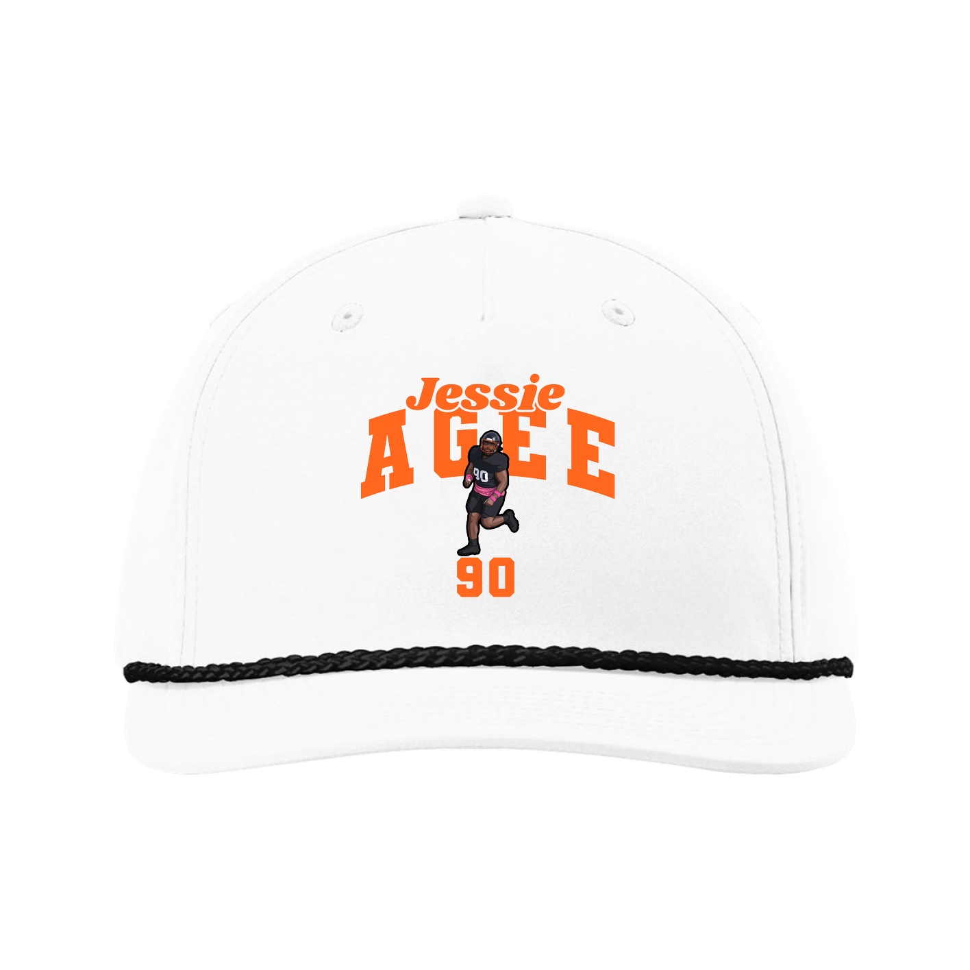 Five-Panel Classic Rope Cap — Signature Arch in White