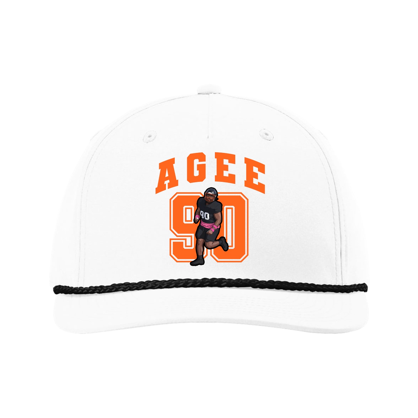 Five-Panel Classic Rope Cap — Number in White
