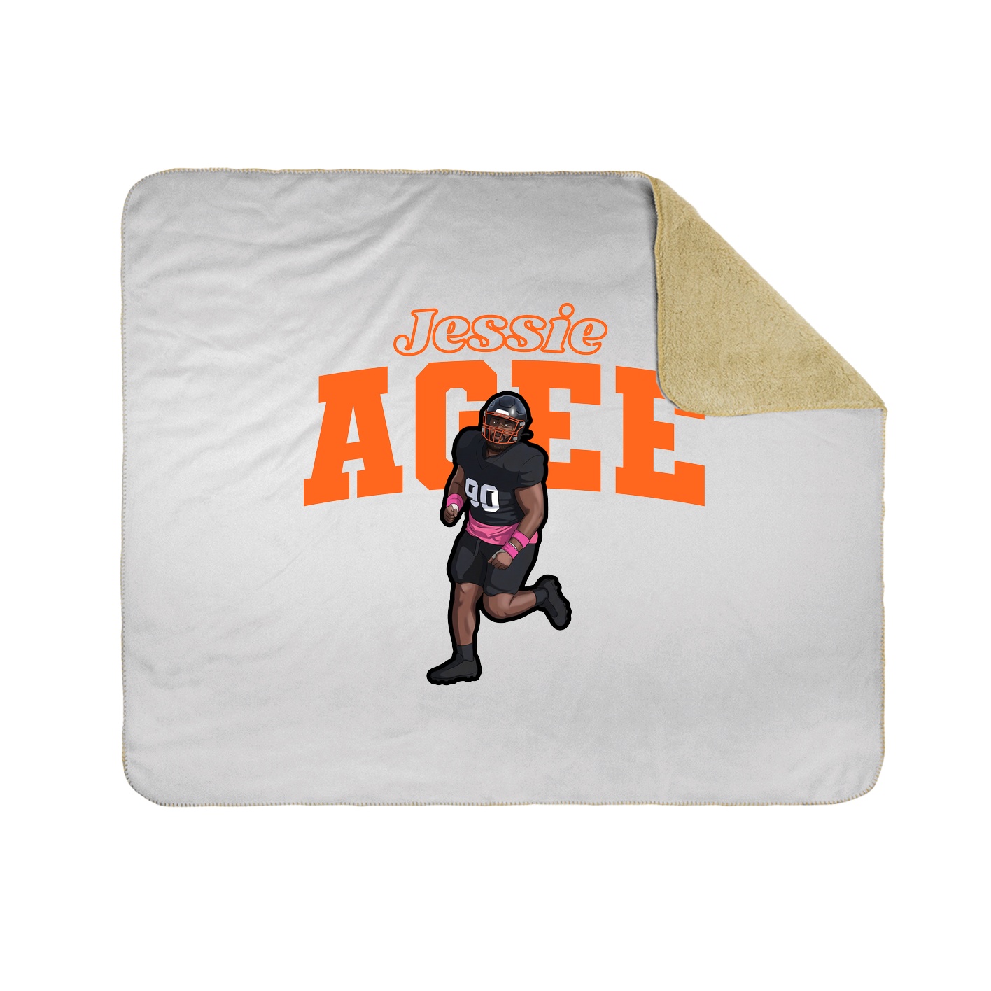 Throw Blanket — Name Arch in White