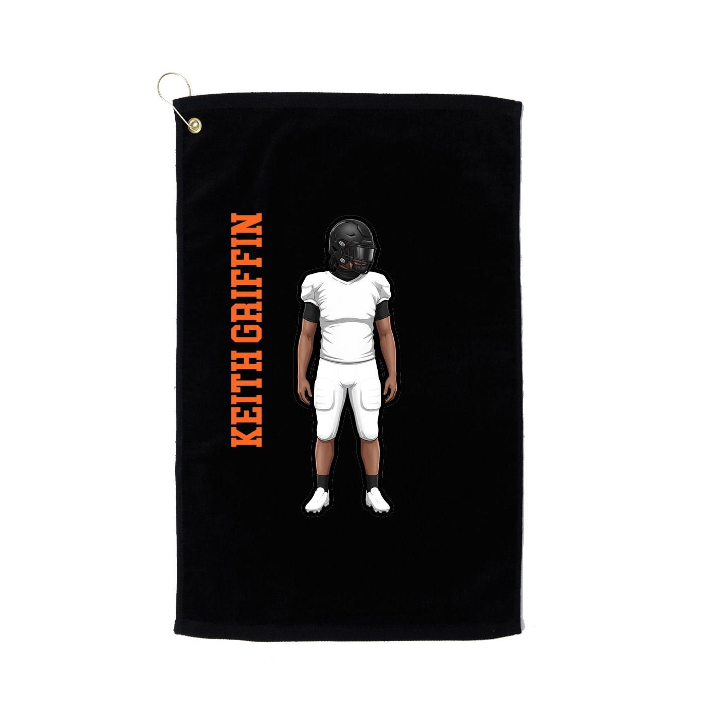 Golf Towel — Name Vertical in Black