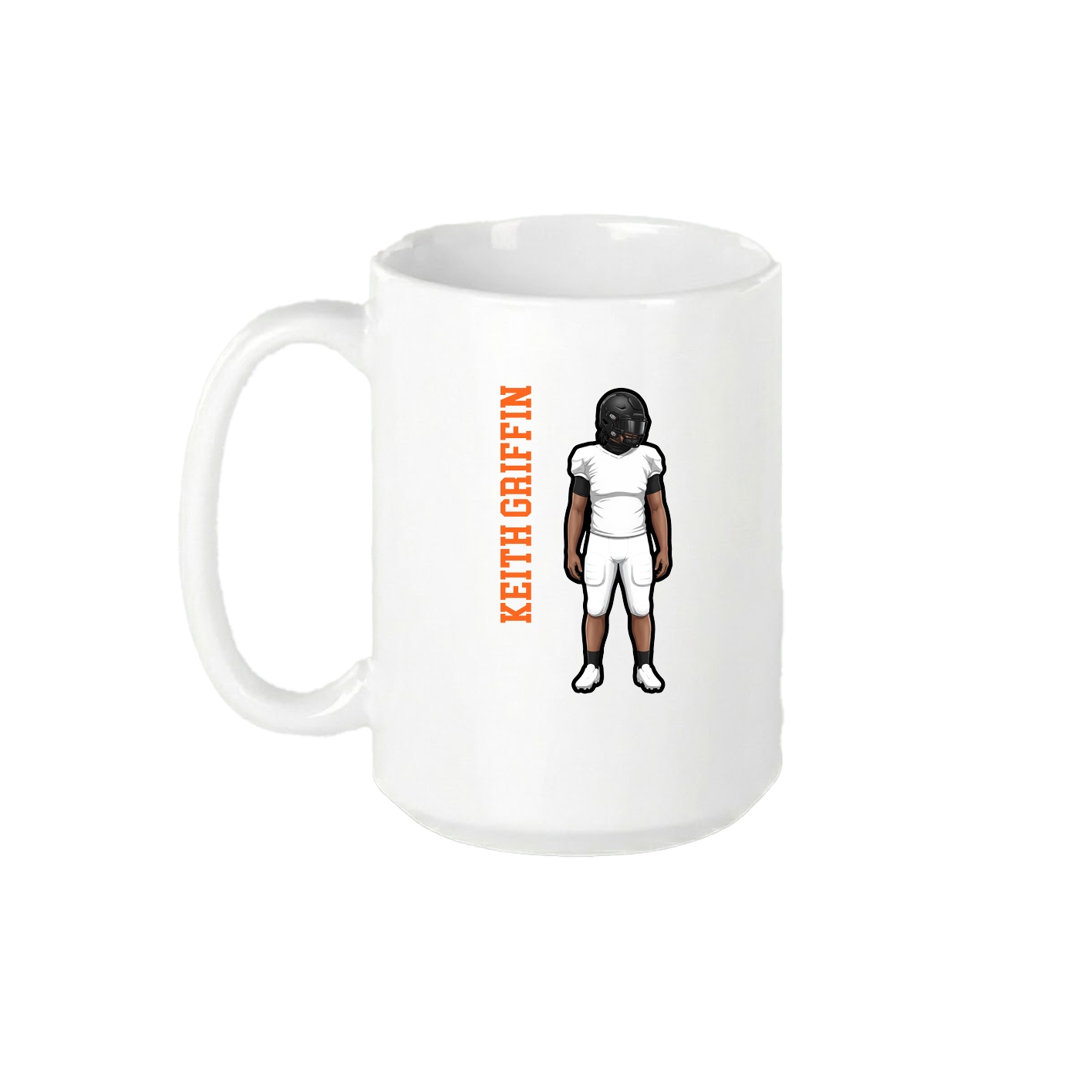 15oz Coffee Mug — Name Vertical in White