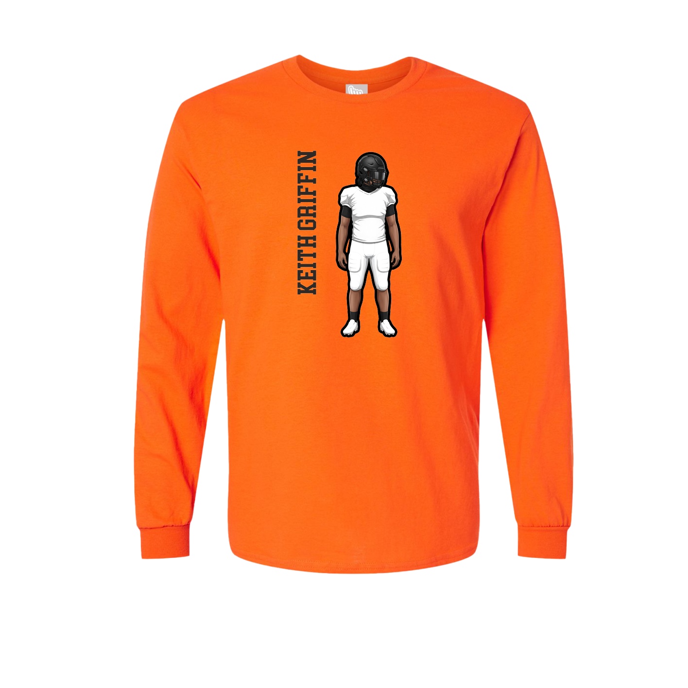 Long Sleeve Tee — Name Vertical in Orange