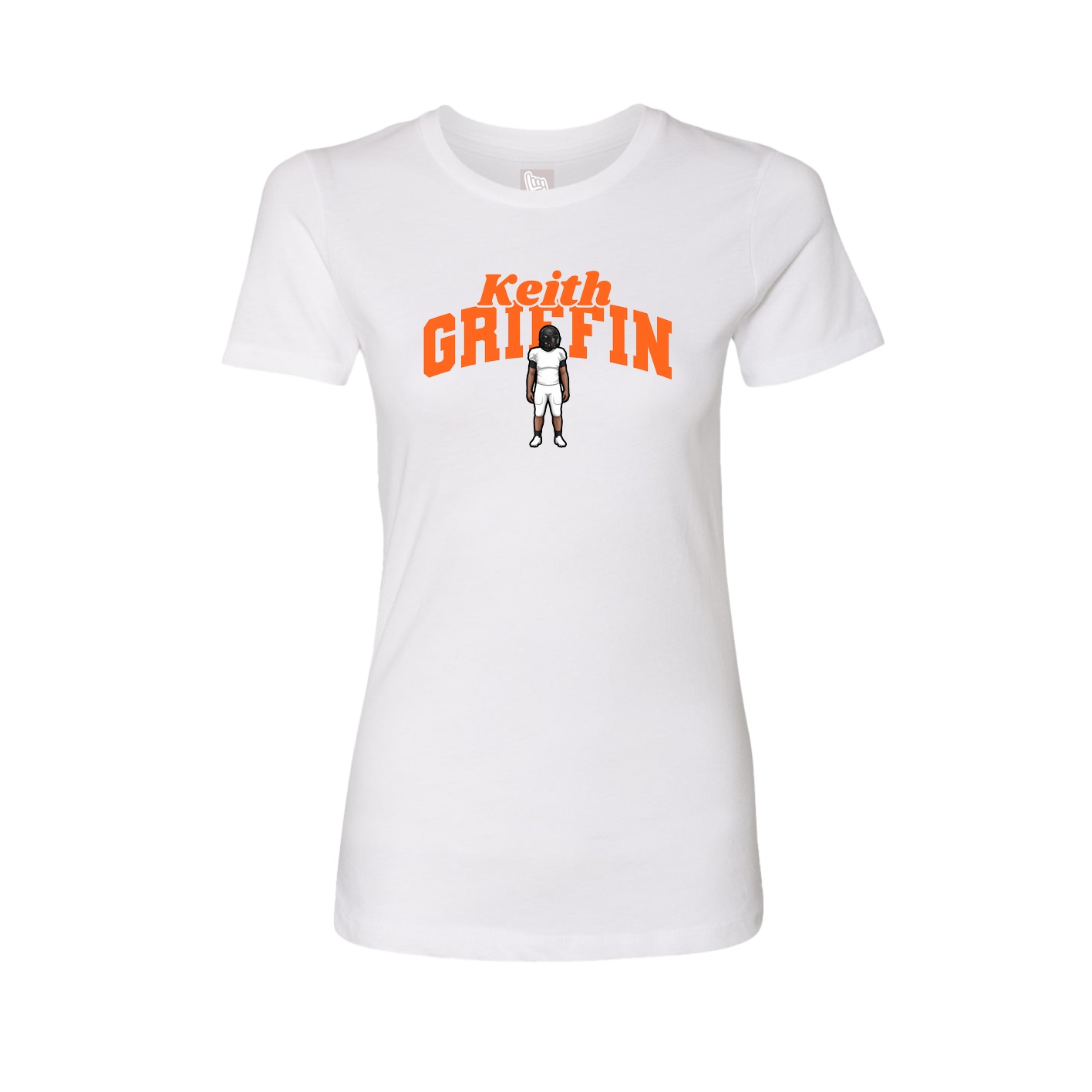 Fitted Women's Tee — Signature Arch in White