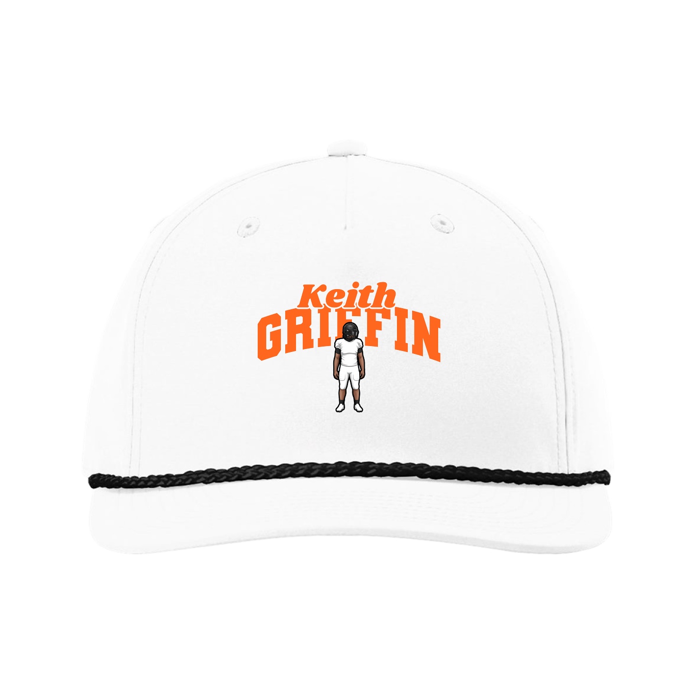 Five-Panel Classic Rope Cap — Signature Arch in White