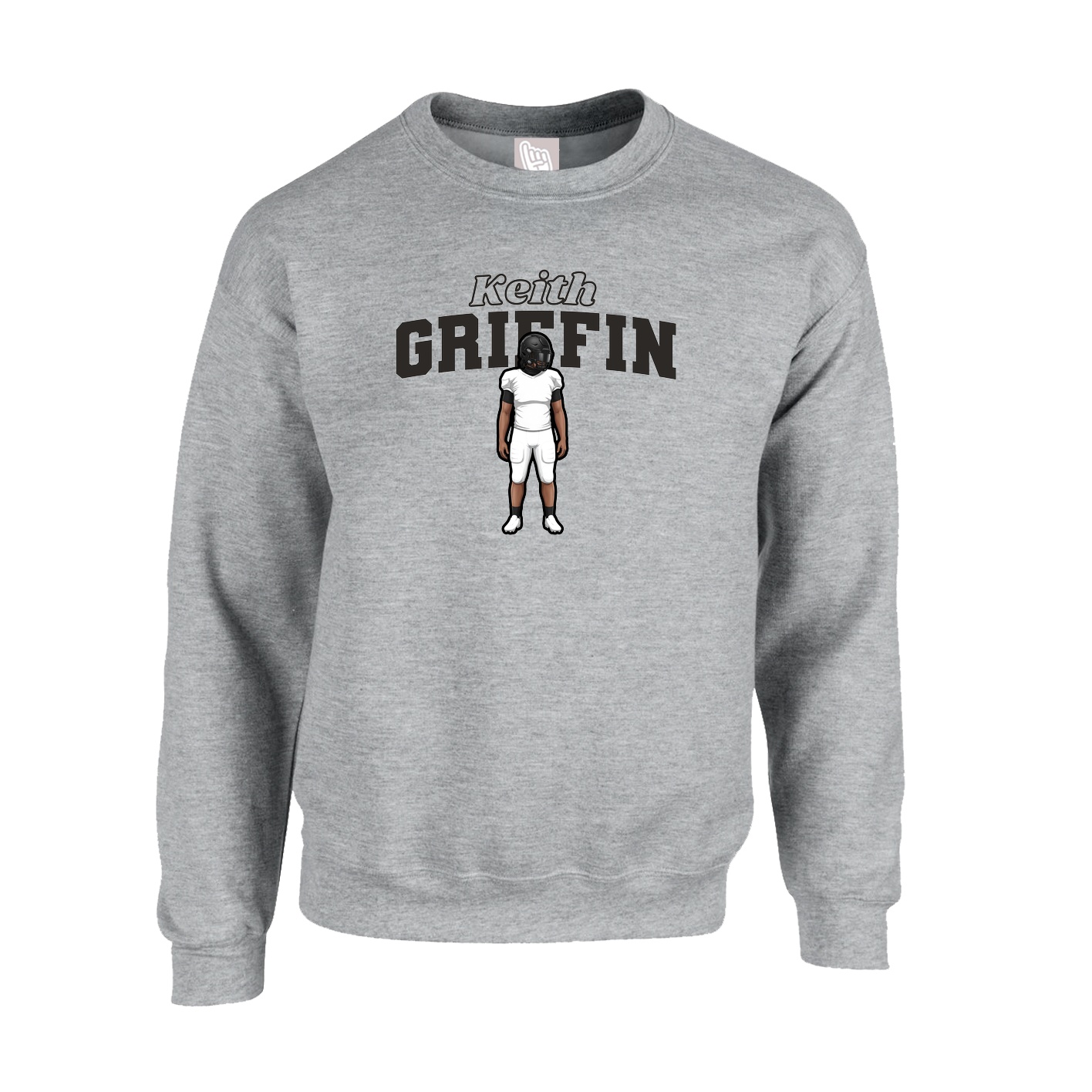 Fleece Crew — Name Arch in Grey