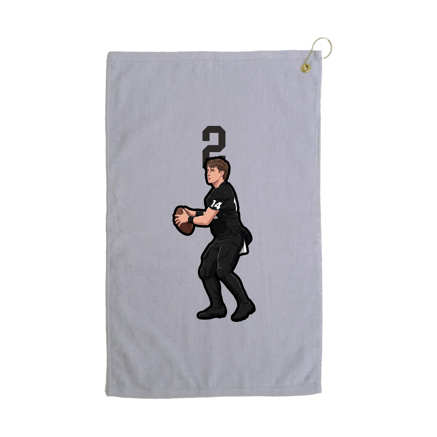 Golf Towel — Number Top in Grey