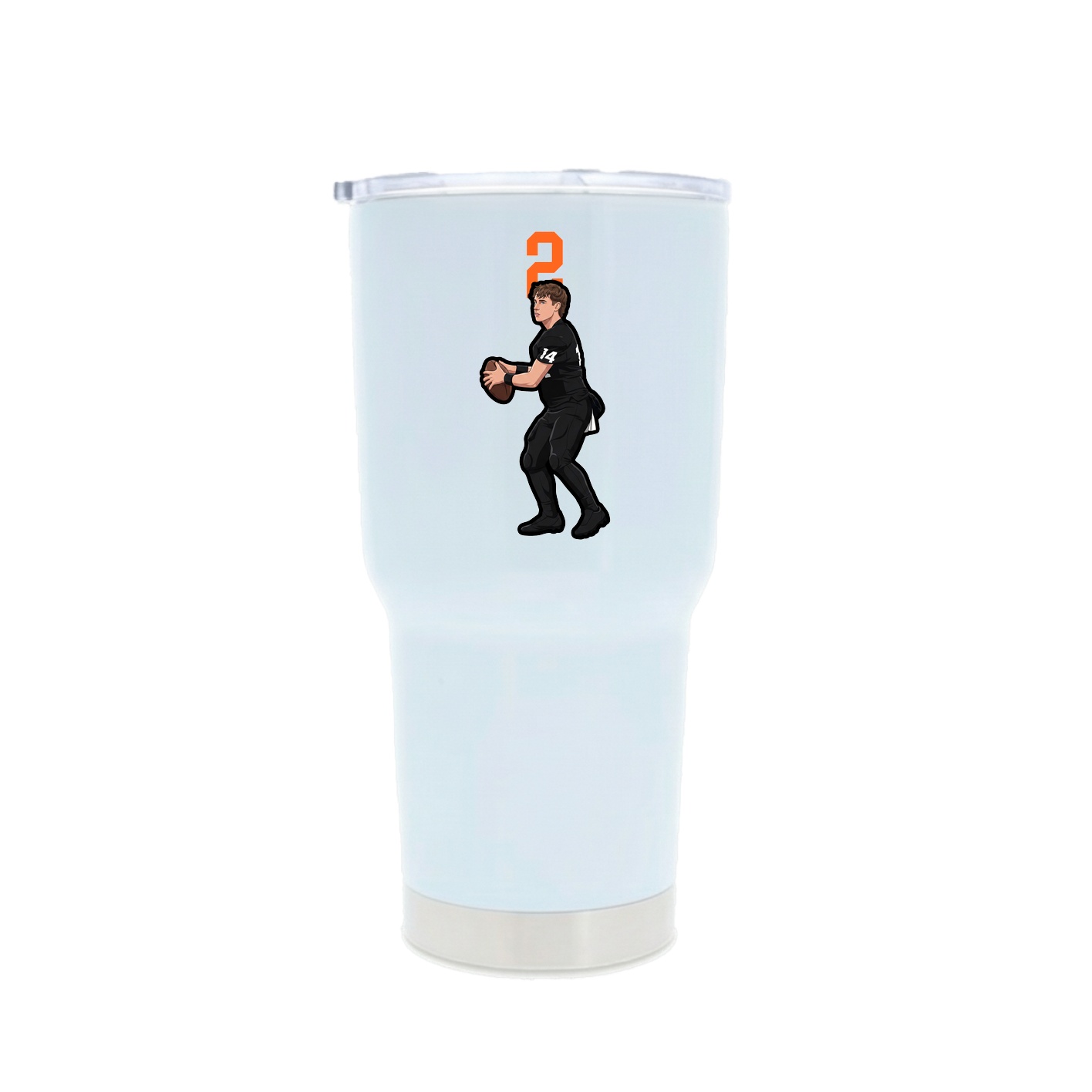 30oz Stainless Steel Tumbler — Number Top in White