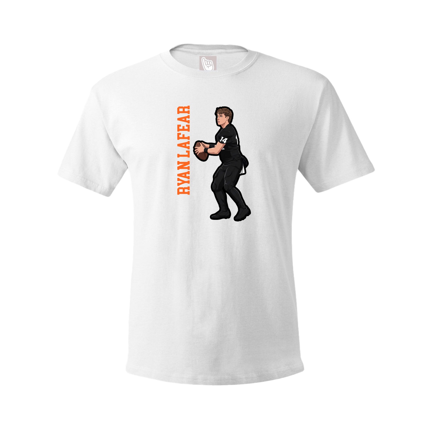 Youth Tee — Name Vertical in White