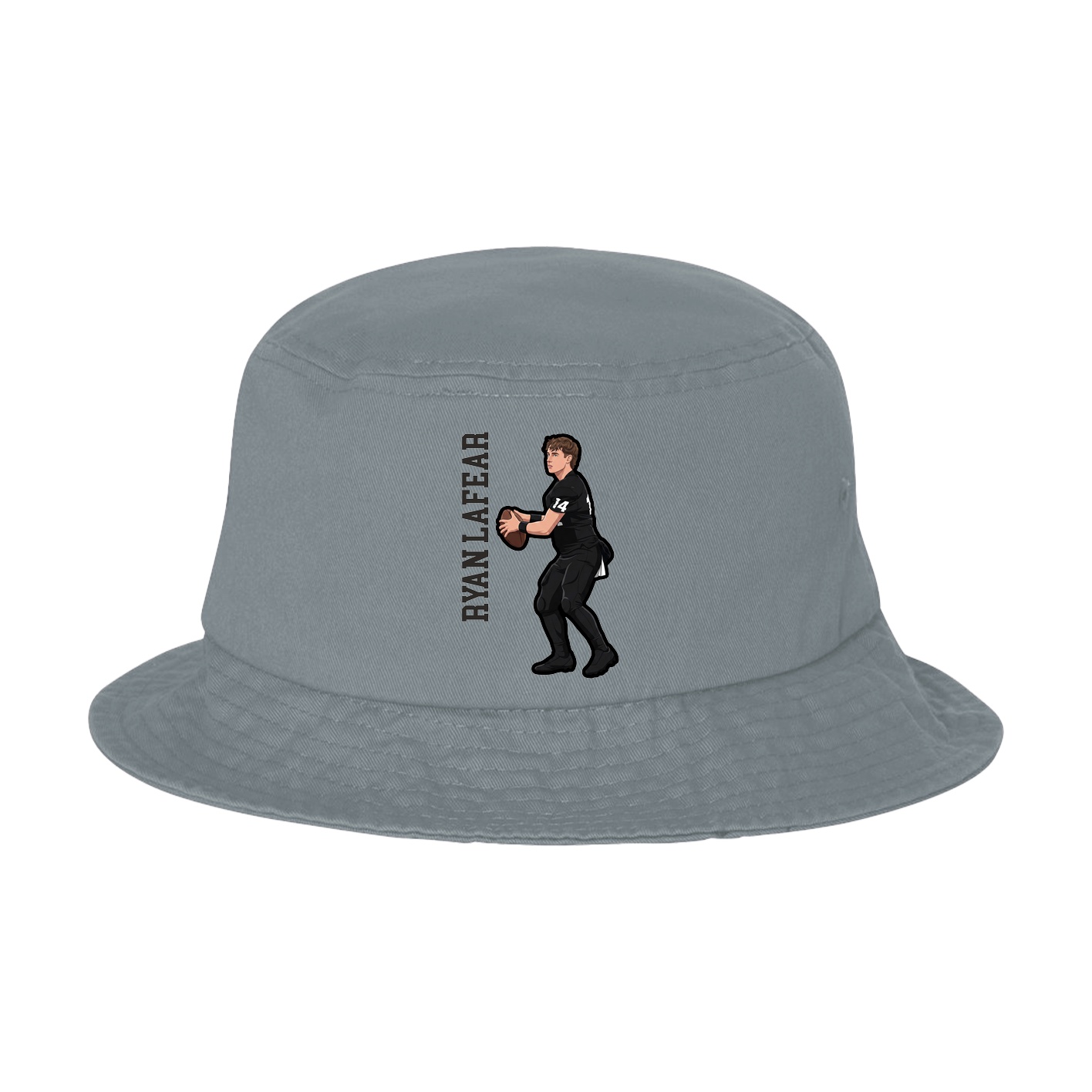Bucket Cap — Name Vertical in Grey