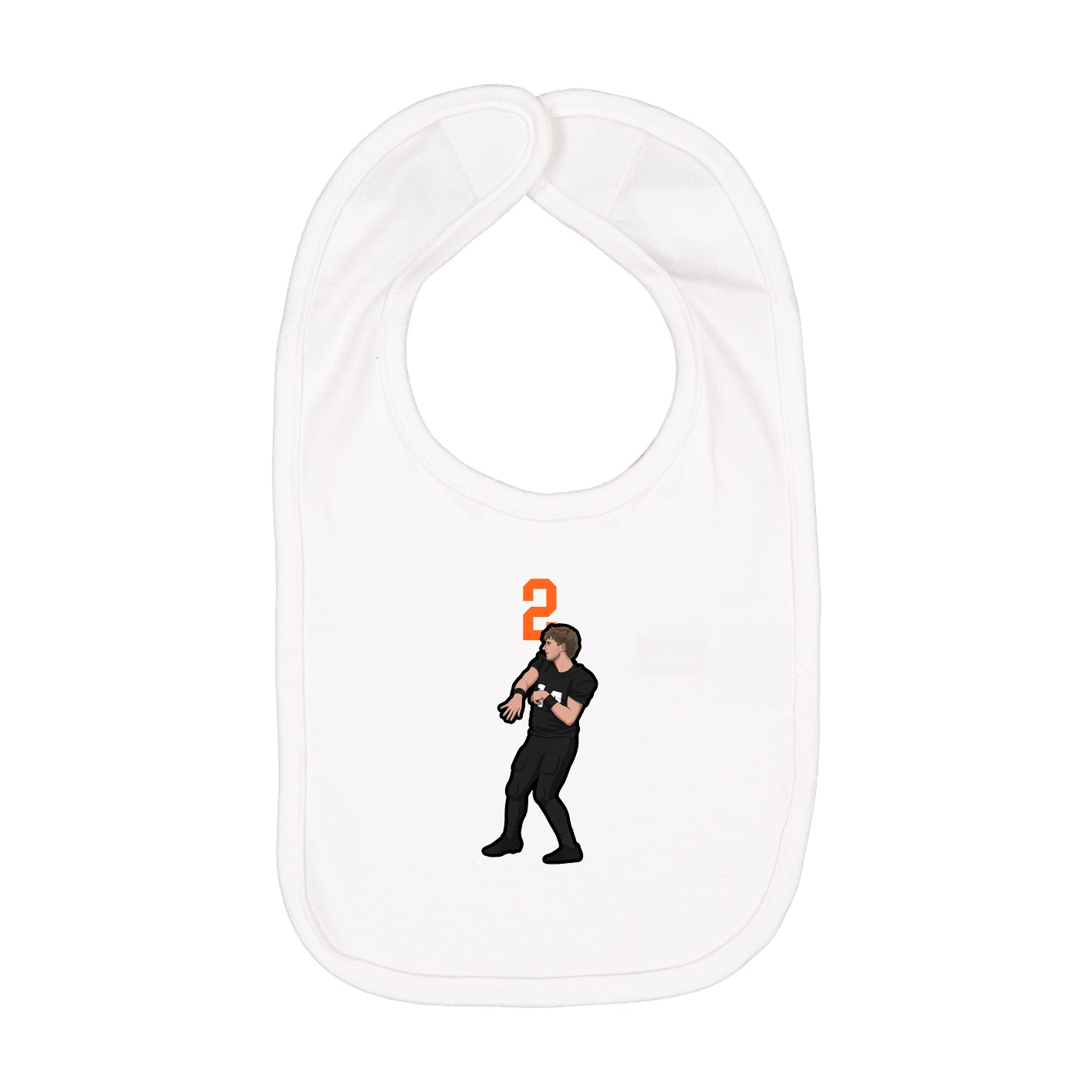 Infant Bib — Number Top in White