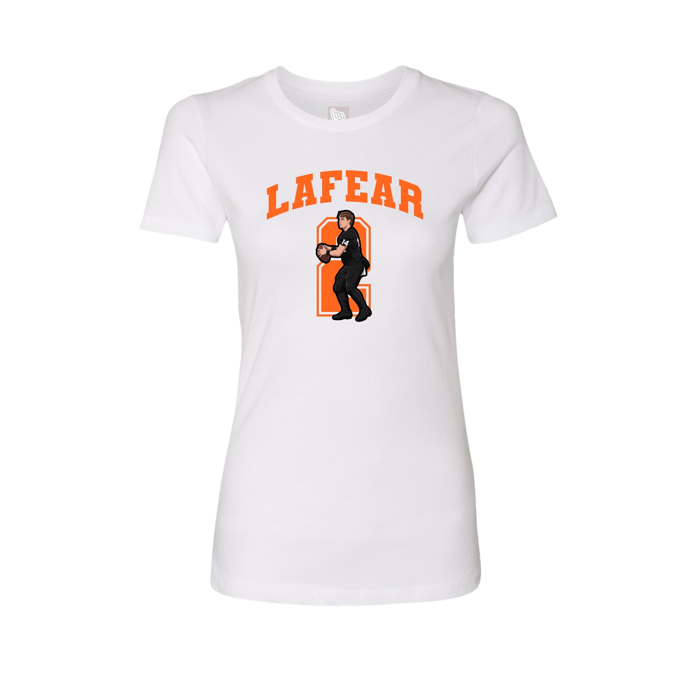 Fitted Women's Tee — Number in White