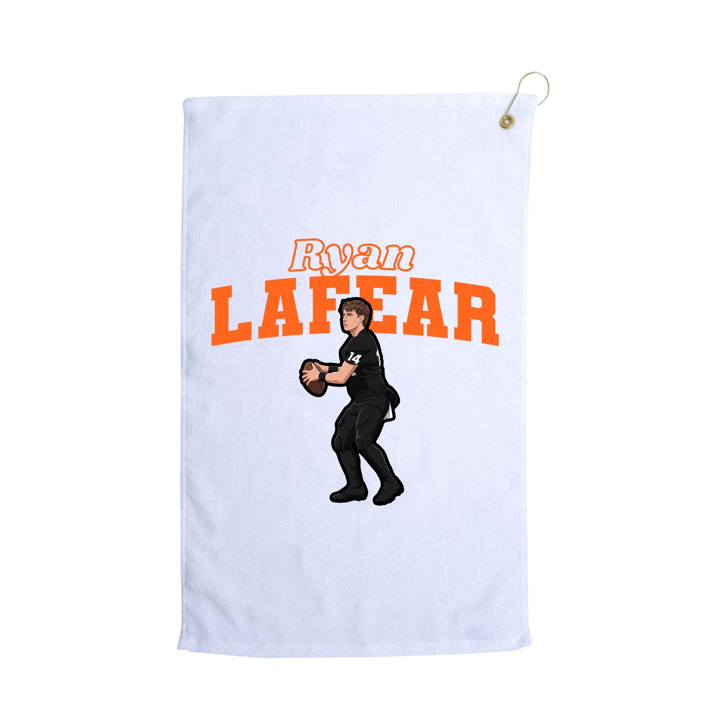 Golf Towel — Name Arch in White