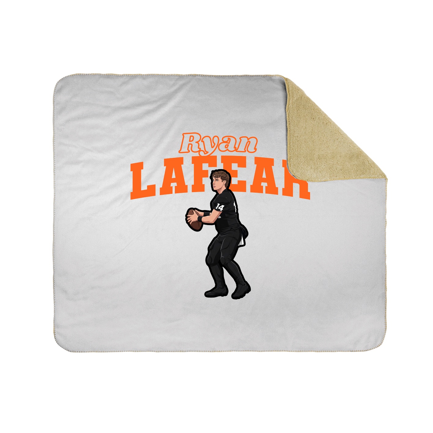 Throw Blanket — Name Arch in White