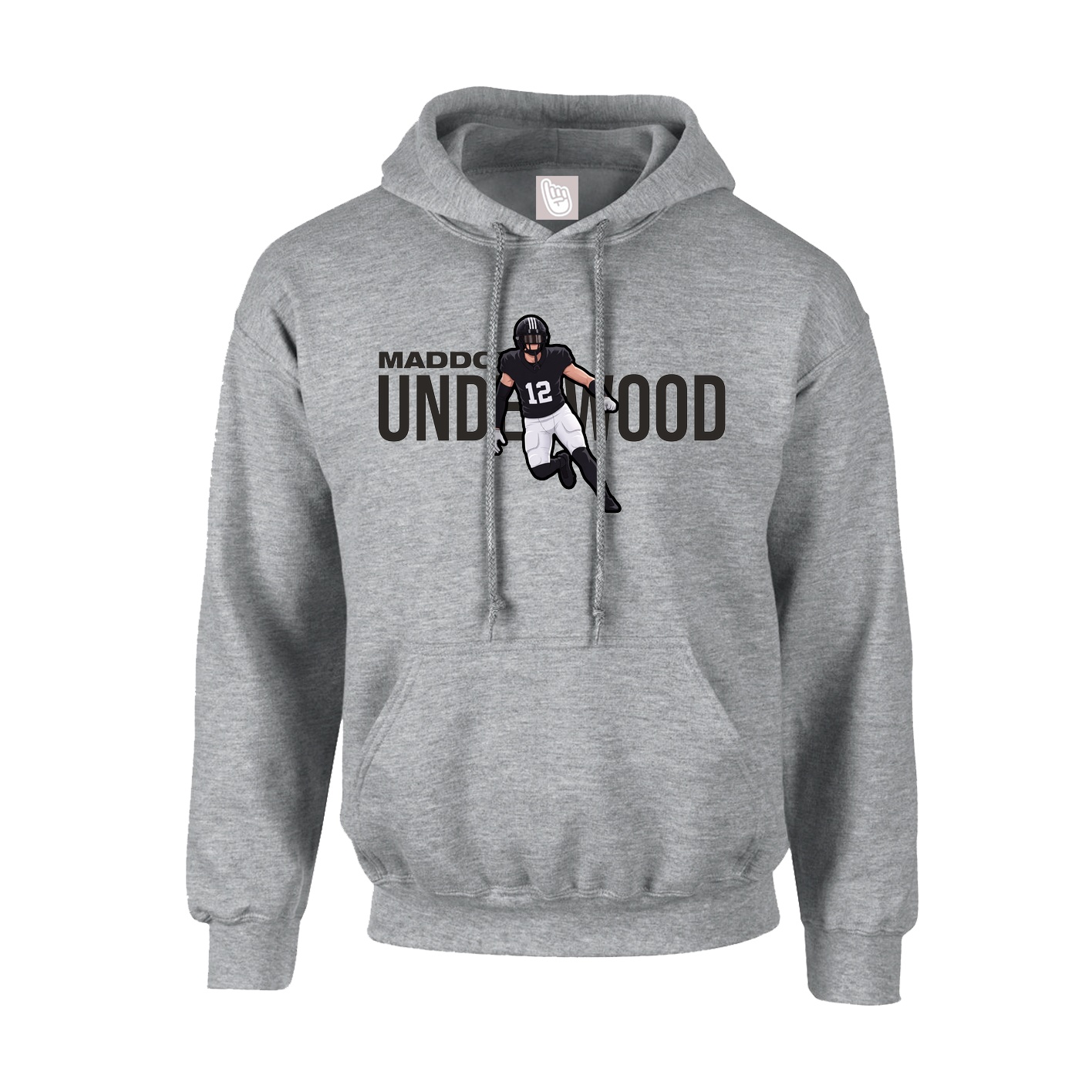 Hoodie — Player Name in Grey