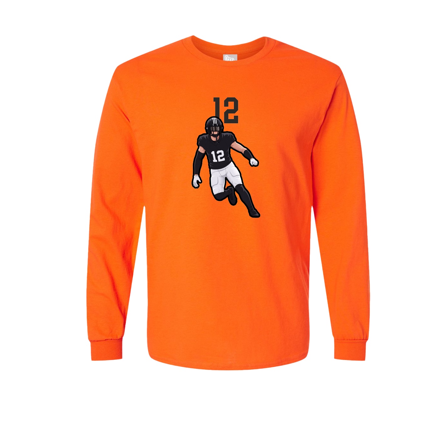Long Sleeve Tee — Number Top in Orange