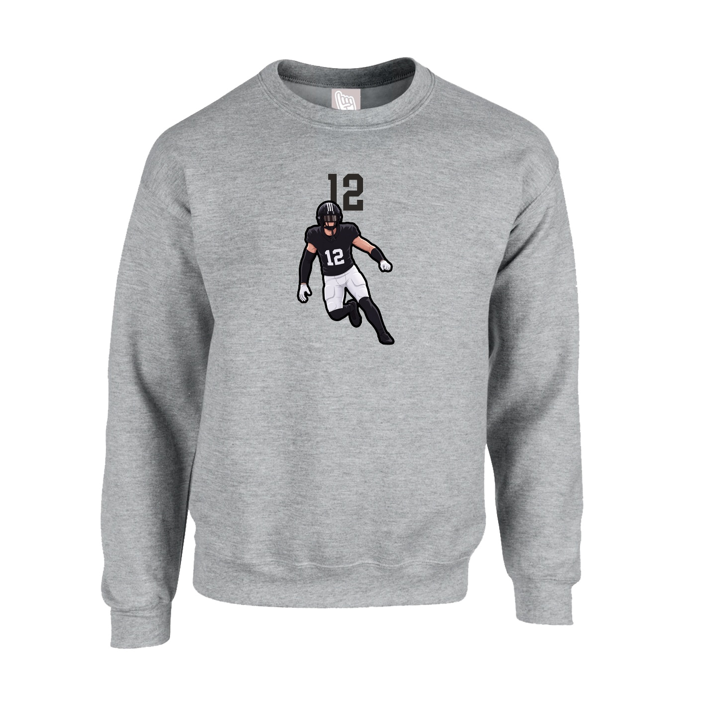 Fleece Crew — Number Top in Grey