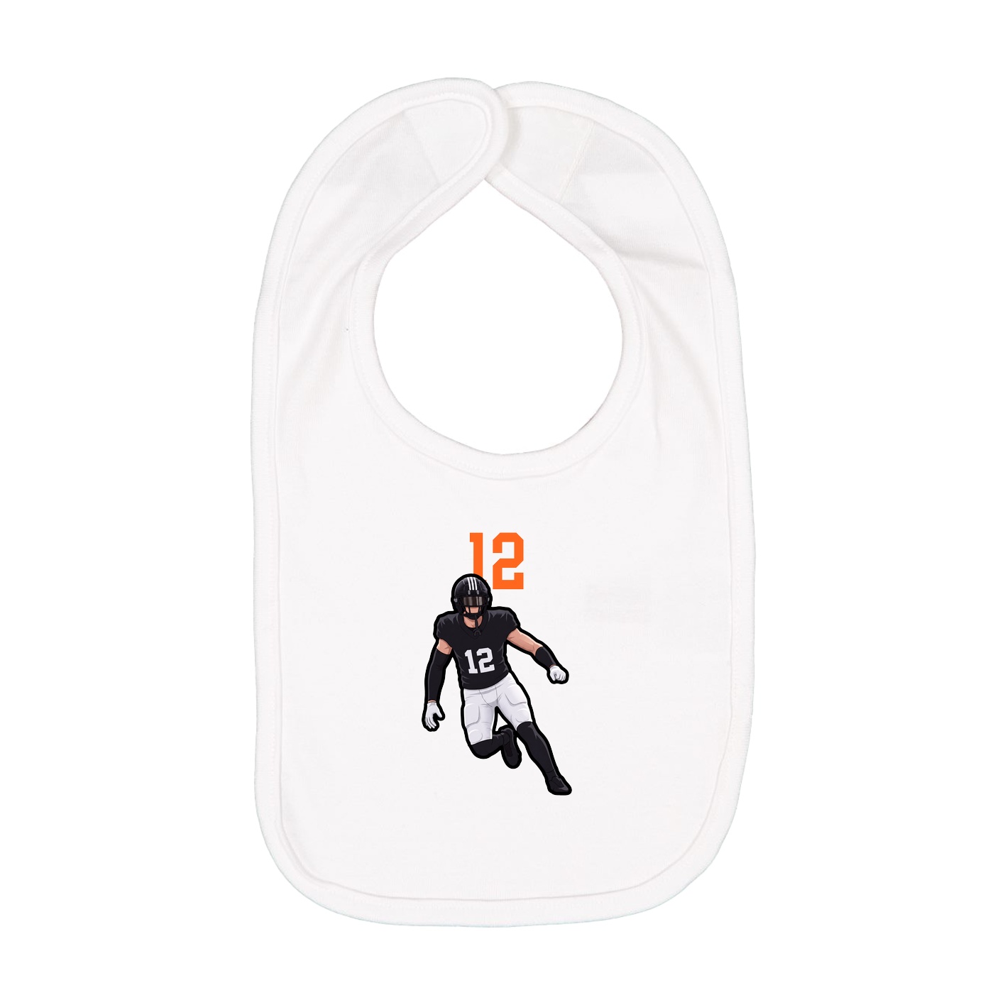 Infant Bib — Number Top in White