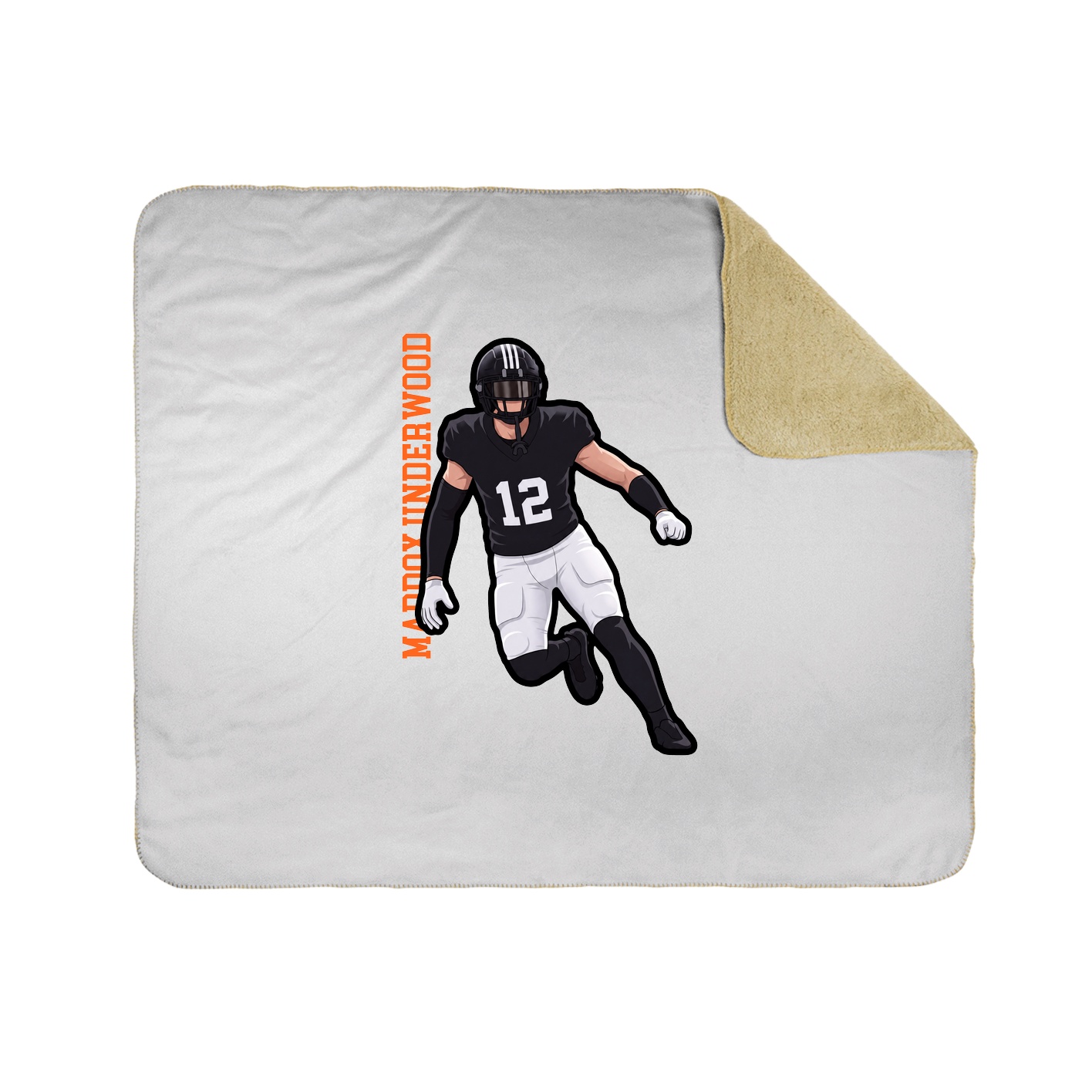 Throw Blanket — Name Vertical in White