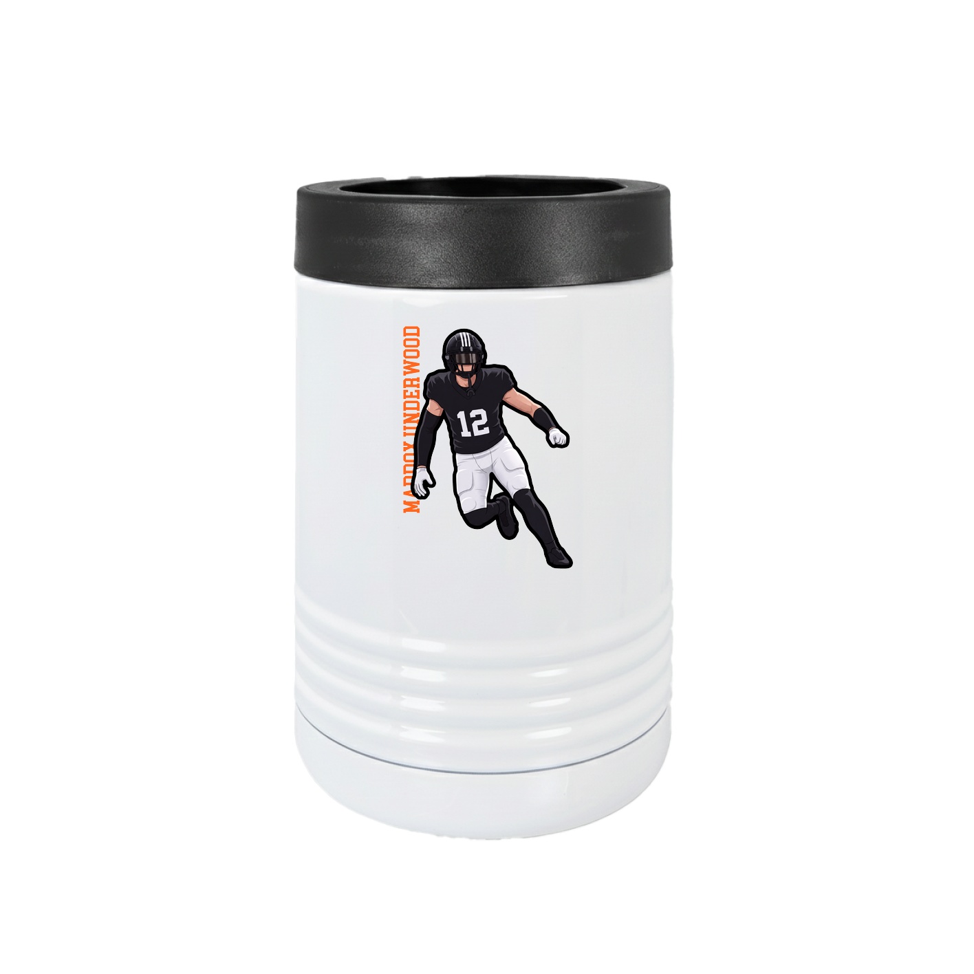 Beverage Holder — Name Vertical in White
