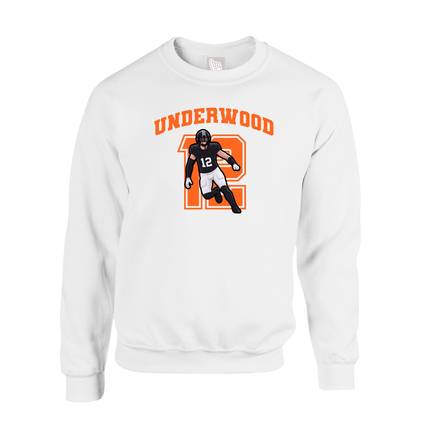 Fleece Crew — Number in White