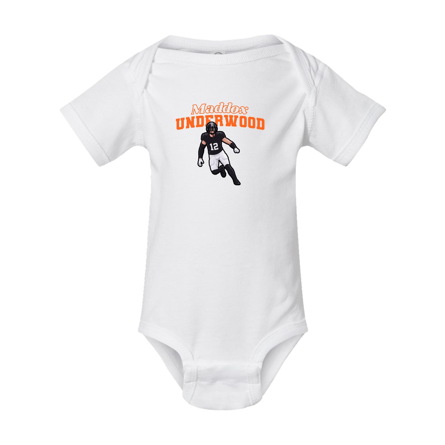 Baby Onesie — Name Arch in White