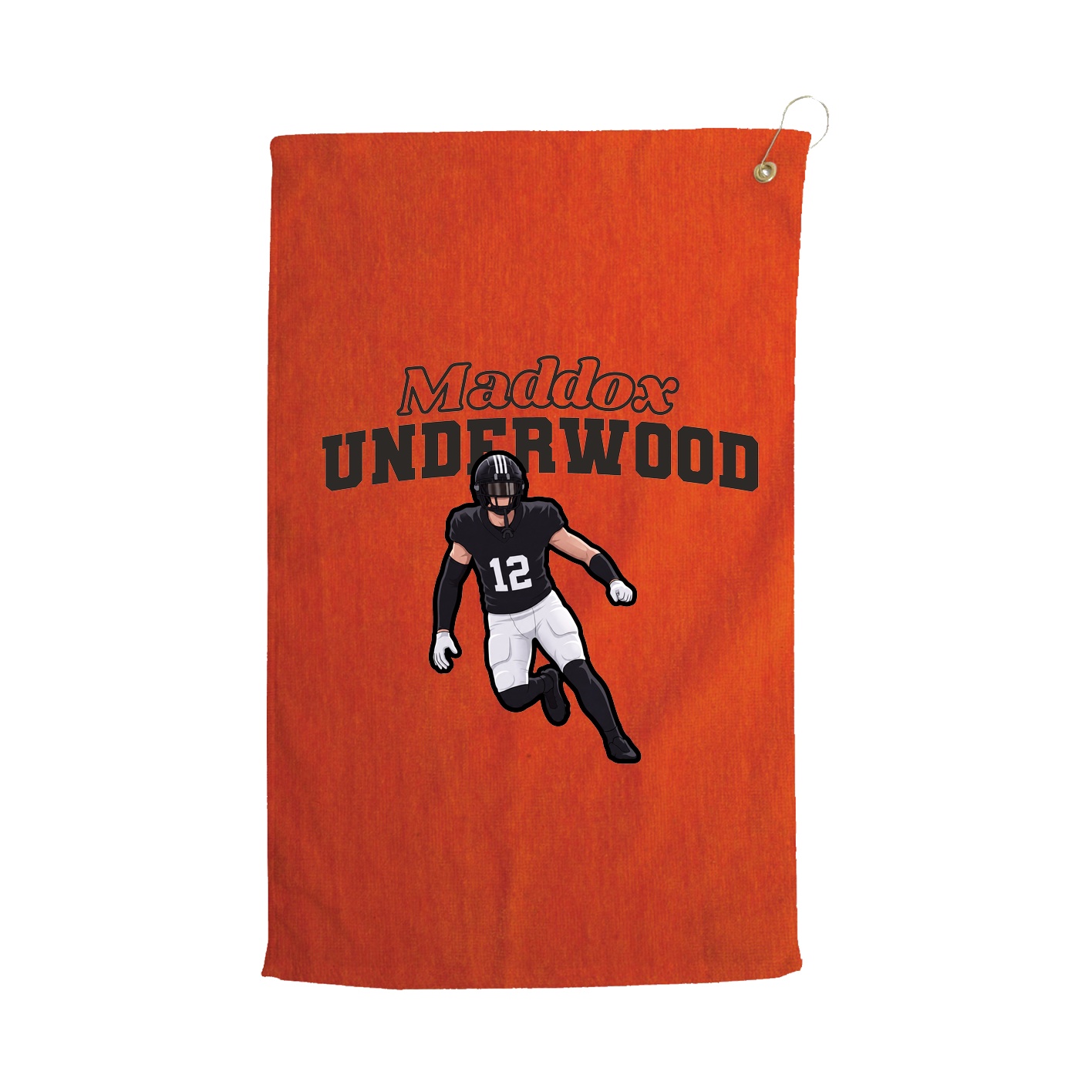 Golf Towel — Name Arch in Orange