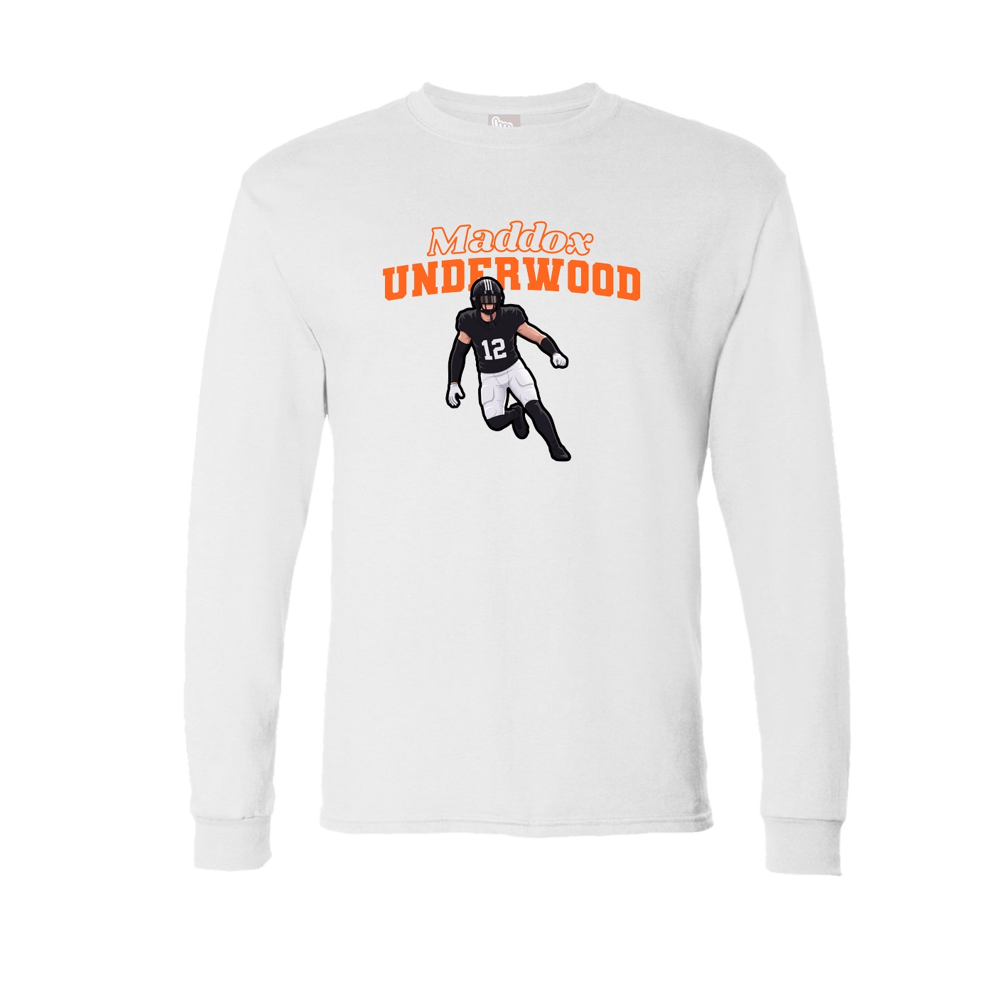 Long Sleeve Tee — Name Arch in White
