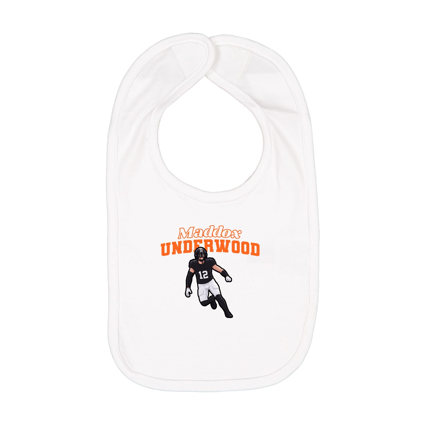 Infant Bib — Name Arch in White