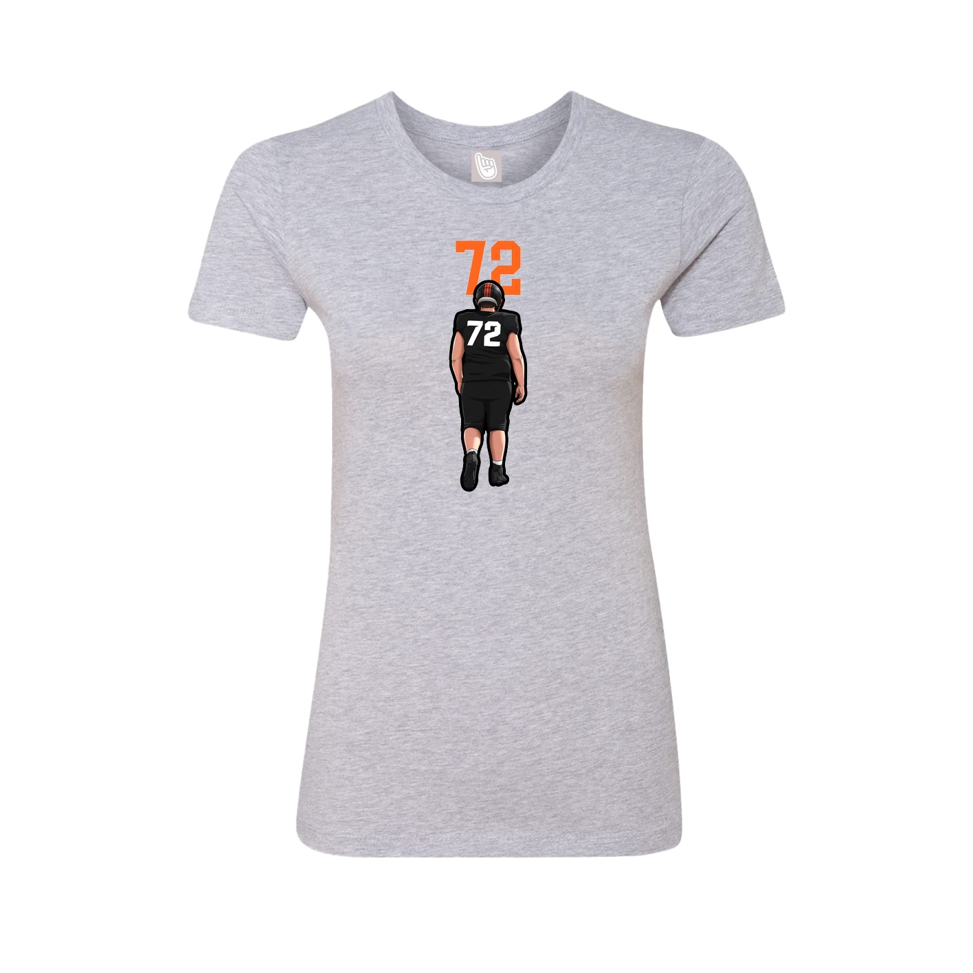 Fitted Women's Tee — Number Top in Grey