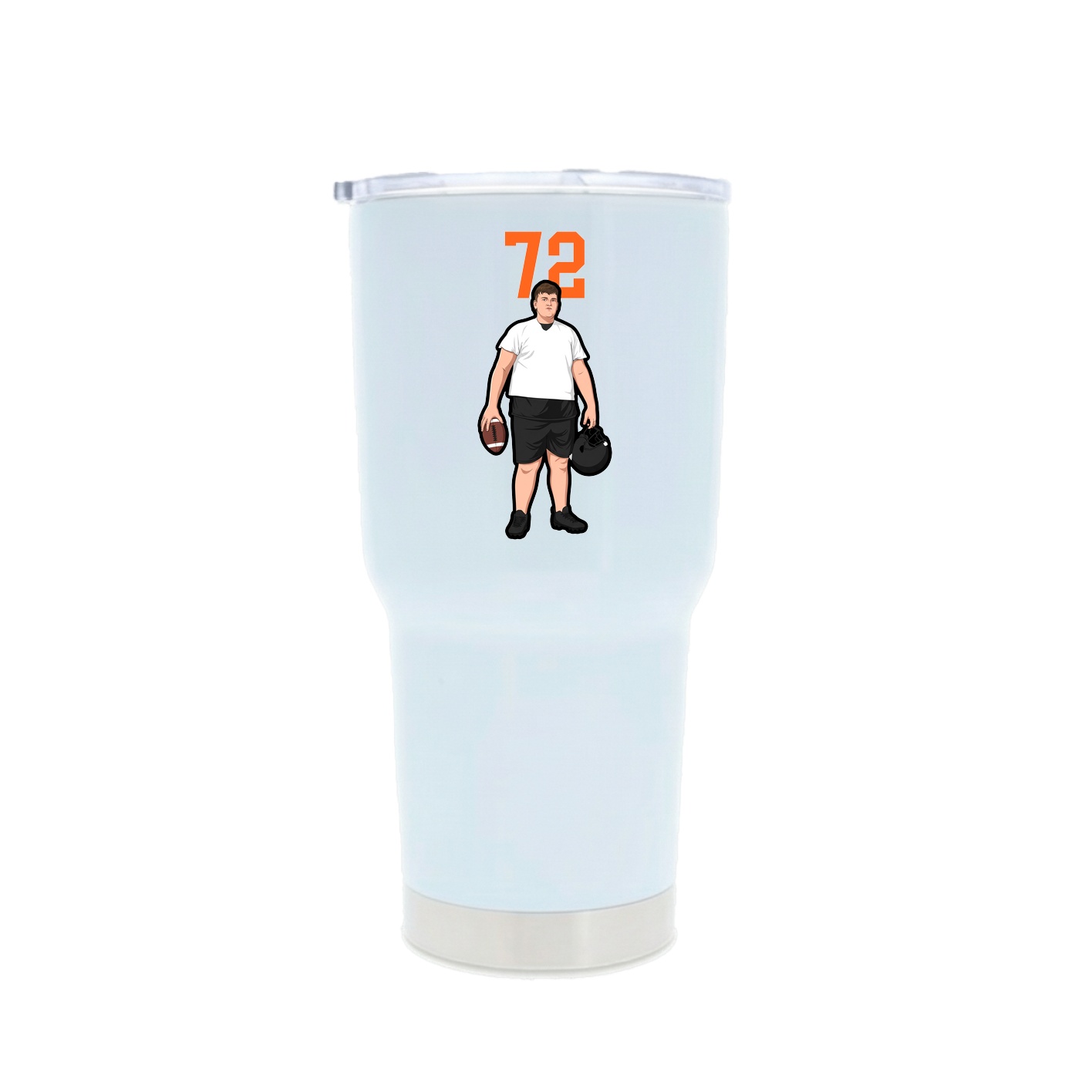 30oz Stainless Steel Tumbler — Number Top in White