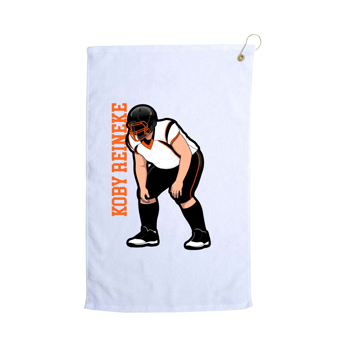 Golf Towel — Name Vertical in White