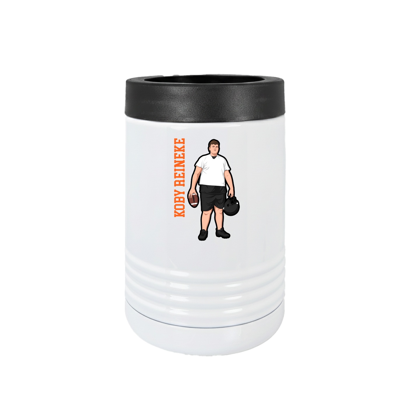 Beverage Holder — Name Vertical in White